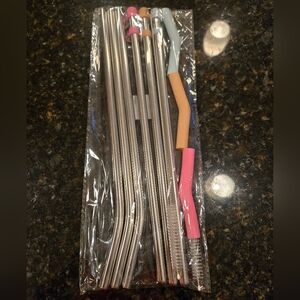 Stainless Steel Reusable Straws with Silicone Tips
